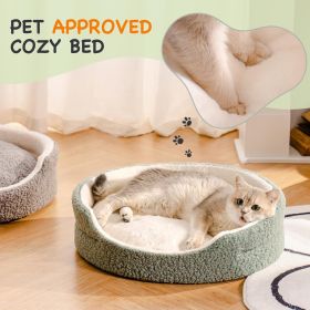 Mewoo Washable Pet Bed For Cats & Small Dogs - 23x23x7 Inch Round Orthopedic Bed With Non-Slip Bottom, Plush Indoor Cat Bed For Kittens & Puppies (Option: WP132)