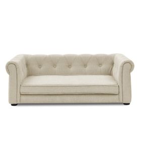 Elegant Rectangular Pet Bed For Medium And Large Dogs (Option: Beige)