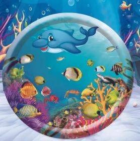 Summer Cooling Pet Water Bed Cushion Ice Pad Dog Sleeping Square Mat For Puppy Dogs Cats Pet Kennel Cool Cold (Option: Ocean World 100cm-1PCS)